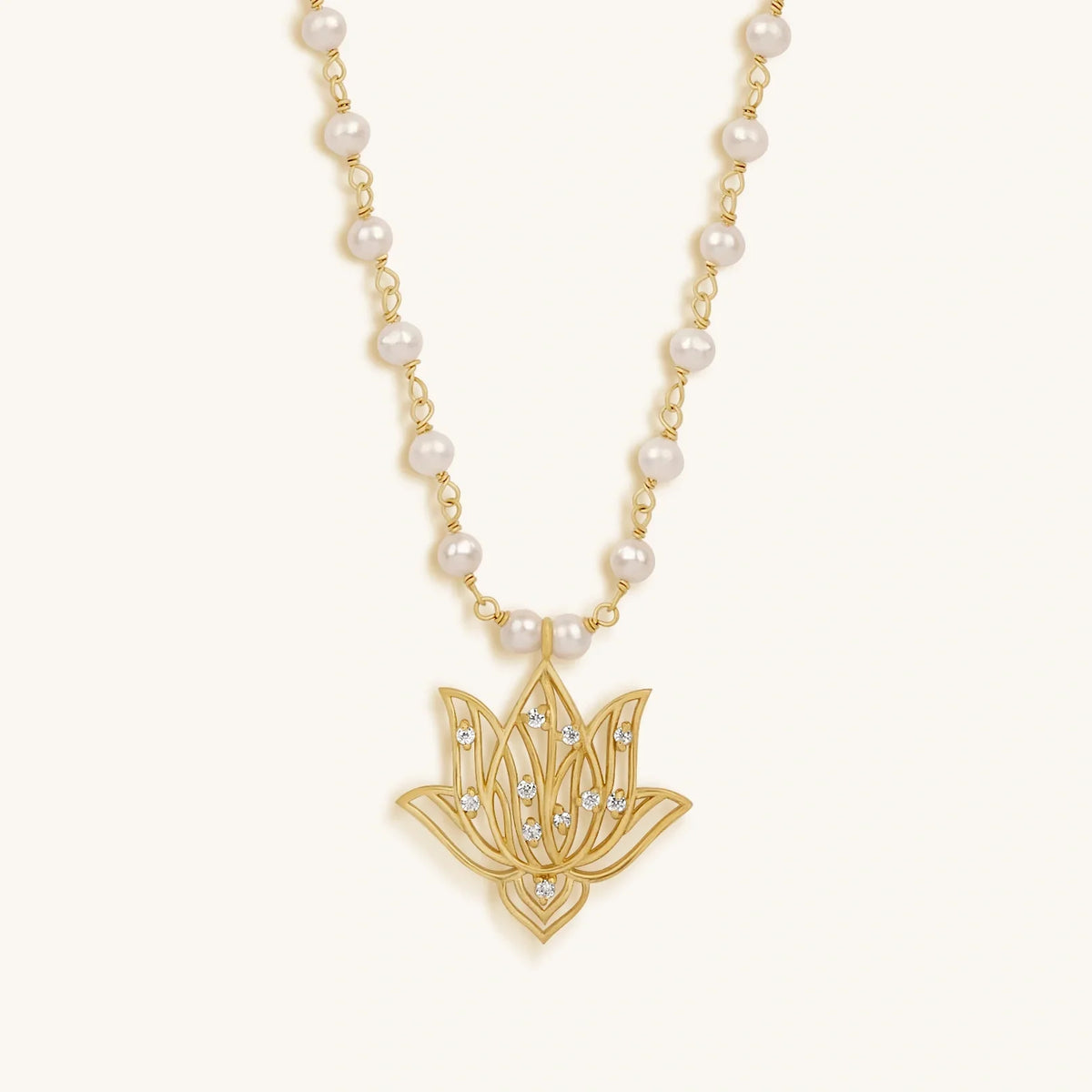 Renewed Intuition Lotus Pearl Necklace