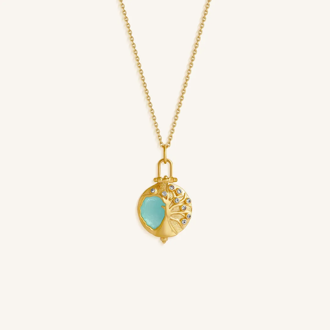 Rooted Blessings Chalcedony Tree of Life Necklace