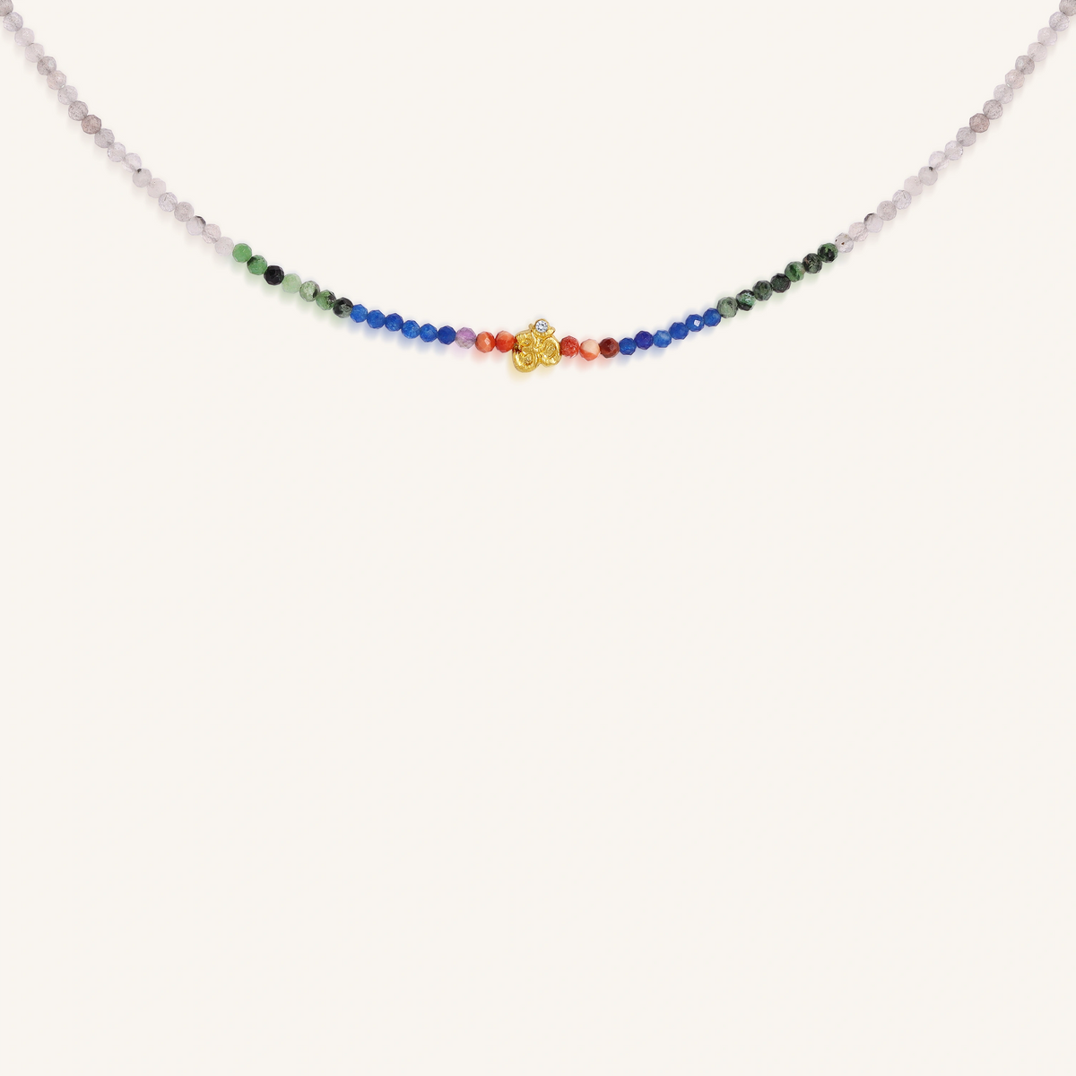 Positivity Invocation Beaded Om Necklace
