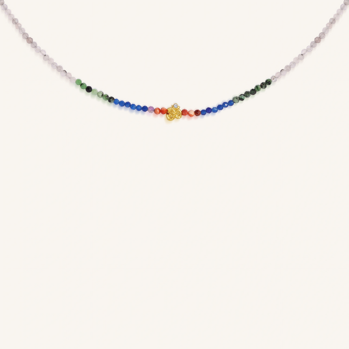 Positivity Invocation Beaded Om Necklace