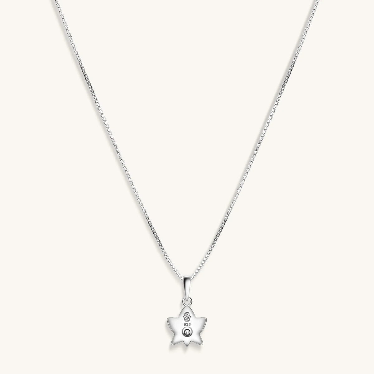 Divine Virtue White Enamel Diamond Lotus Necklace