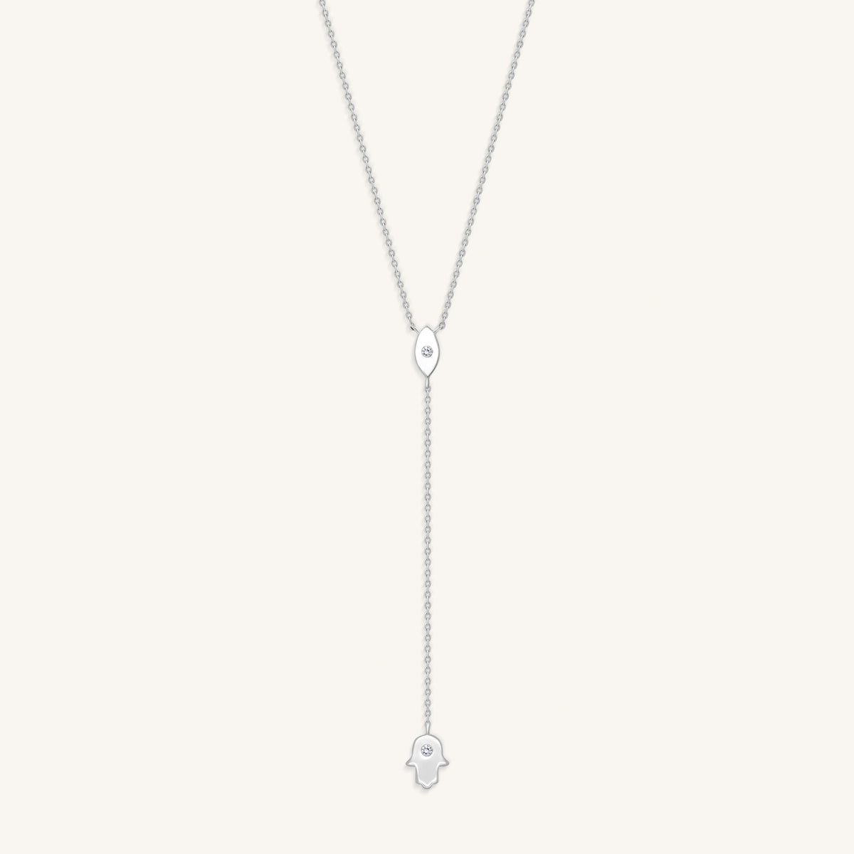 Forever Blessed Hamsa & Evil Eye Charm Silver Necklace