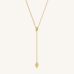 Gracious Guardian Gold Evil Eye & Hamsa Necklace