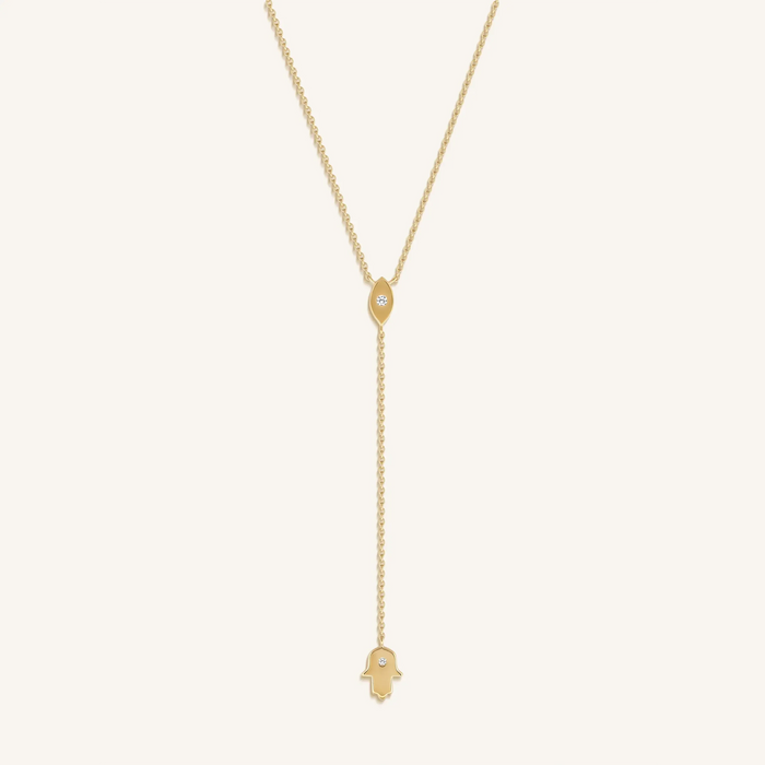 Gracious Guardian Gold Evil Eye & Hamsa Necklace