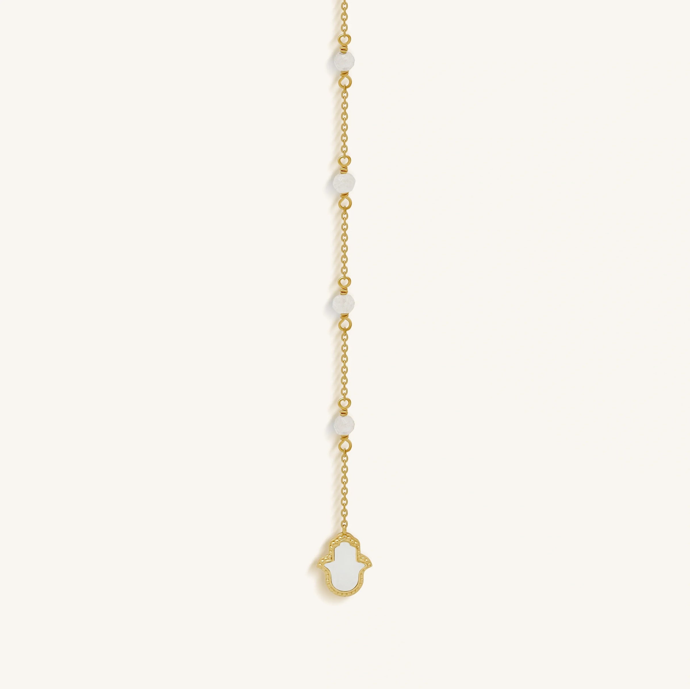 Fresh Ambition Moonstone Evil Eye & Hamsa Gold Necklace