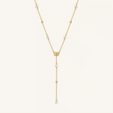 Intuition & Grace Rainbow Moonstone & Pearl Butterfly Gold Necklace
