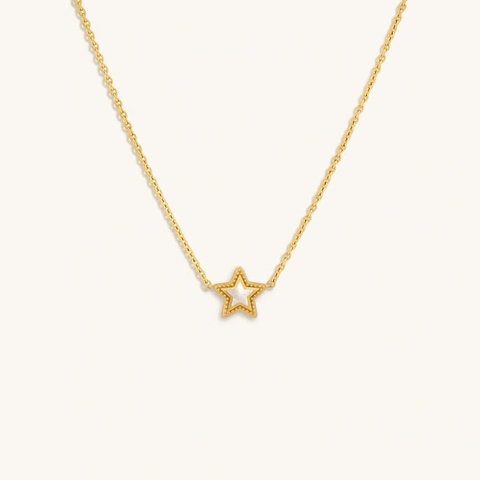 Inner Strength Rainbow Moonstone & Pearl Star Gold Necklace