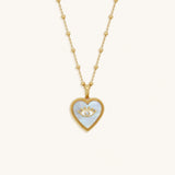 Nurturing Energy Mother of Pearl Heart Necklace