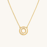 Cherished Flow White Mother of Pearl Karma Circle Gold Necklace