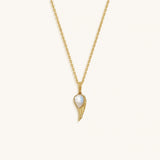 Lightness of Being Moonstone Angel Wing Gold Necklace