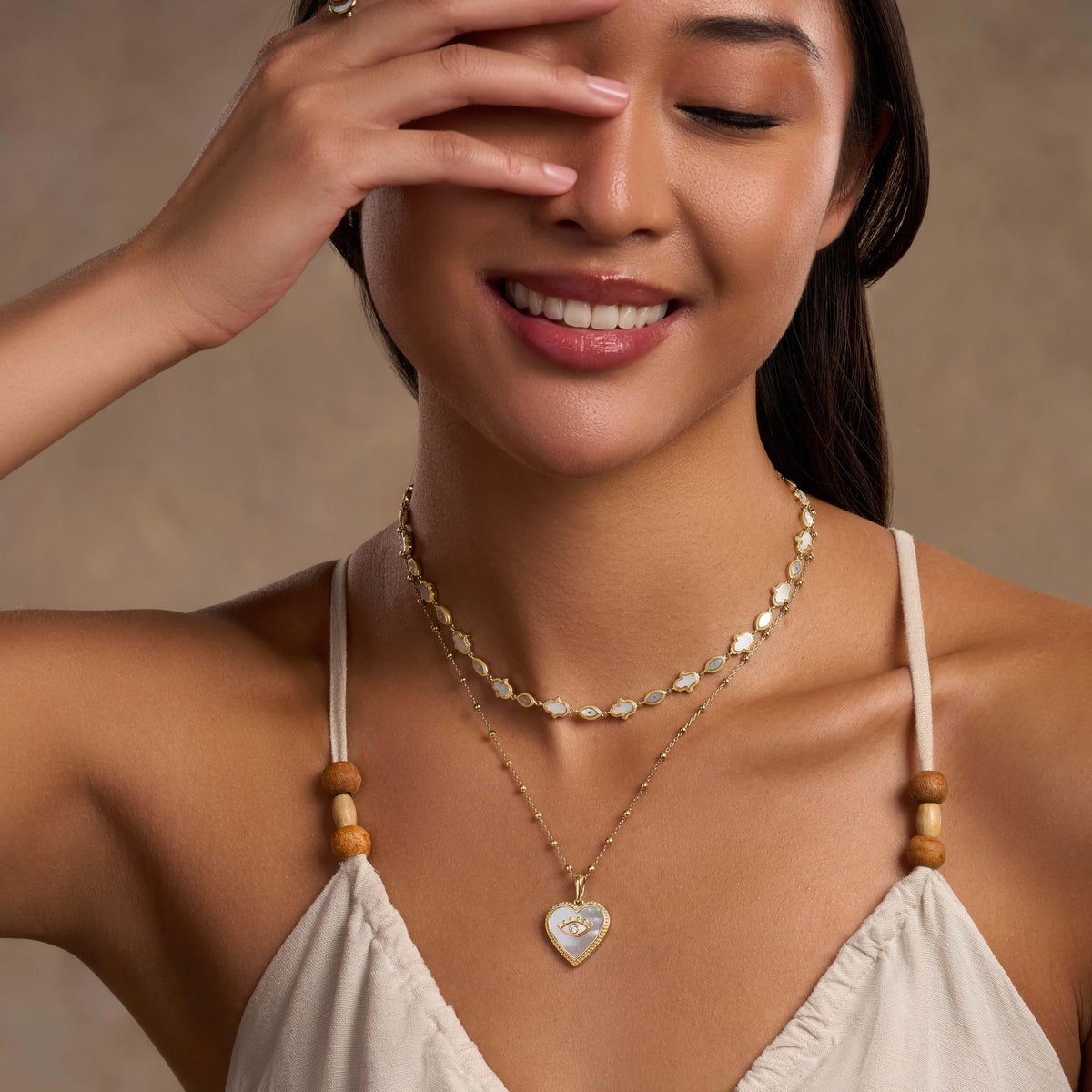 Nurturing Energy Mother of Pearl Heart Necklace