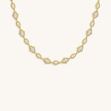 Lunar Alignment Moonstone Hamsa & Evil Eye Gold Necklace