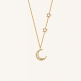 Lunar Grace Radiant Moon & Stars Necklace