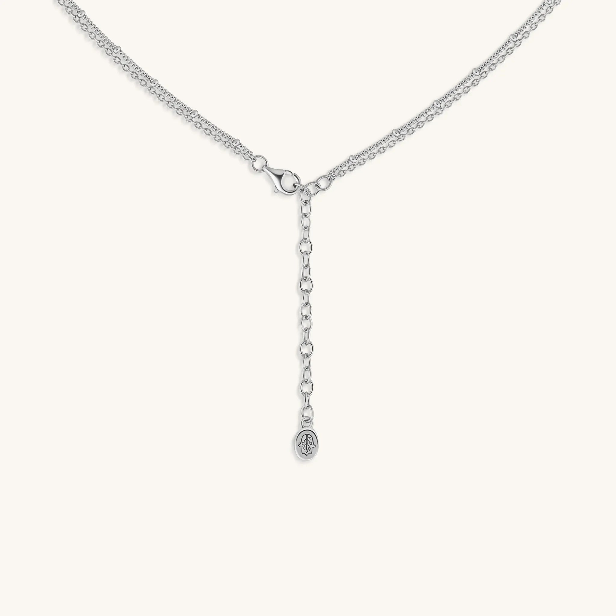 Protected in Faith - Silver Hamsa Star of David Necklace