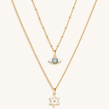 Unwavering Faith - Gold Evil Eye Star of David Necklace