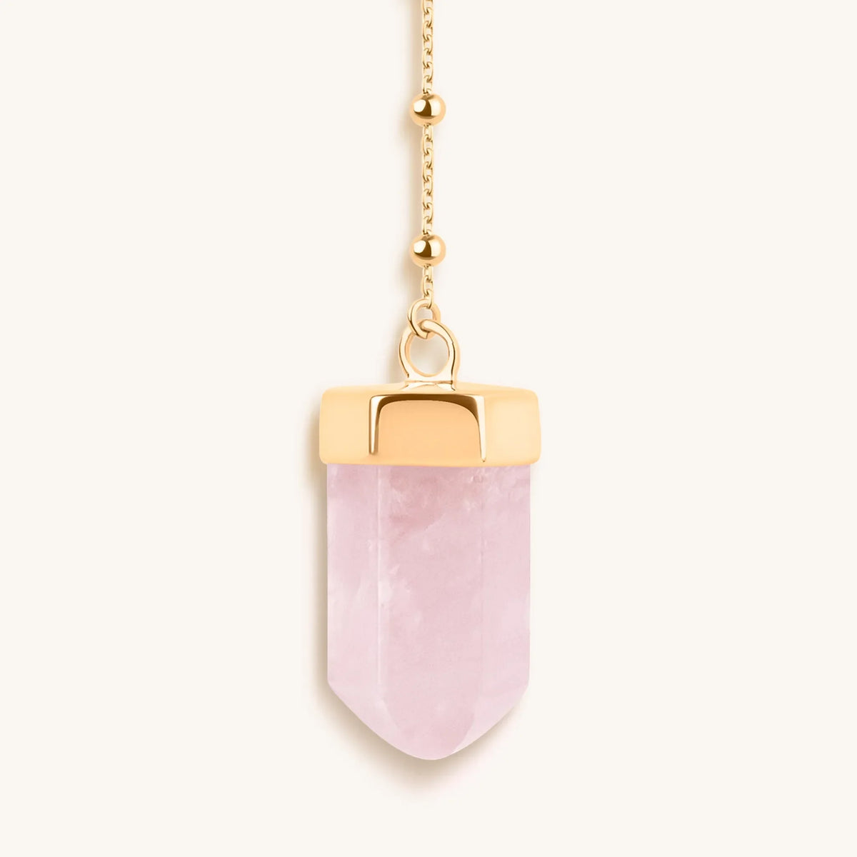 Open Hearted Gold Rose Quartz Evil Eye Double Pointer Necklace