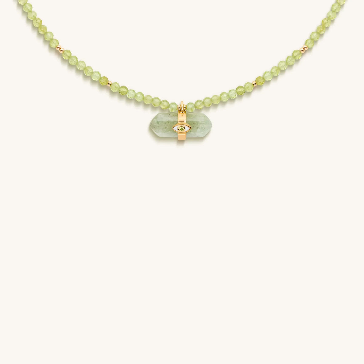 Mindful Guidance - Peridot Evil Eye Pointer Necklace