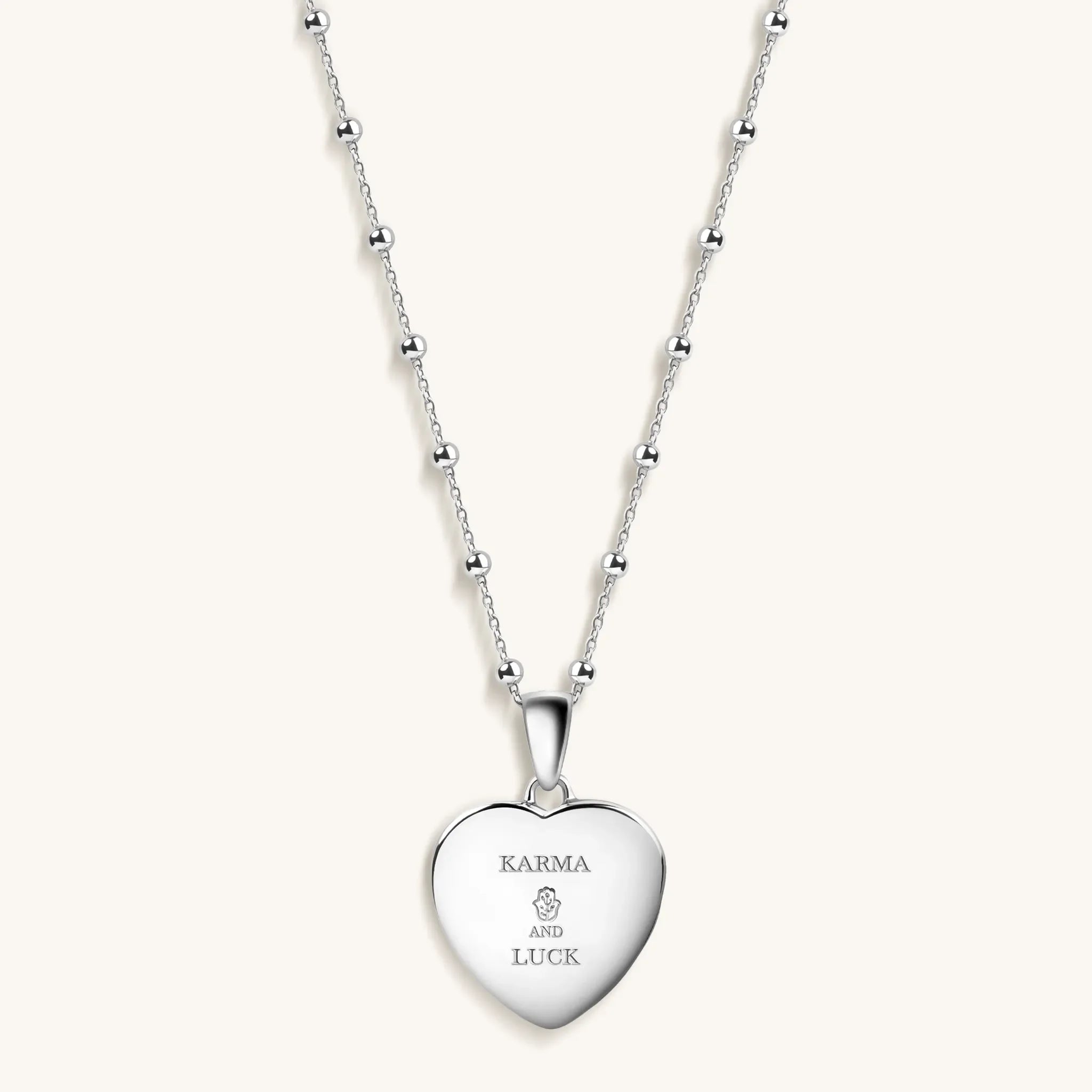 Soothing Love - Amethyst Heart Diamond Evil Eye Necklace