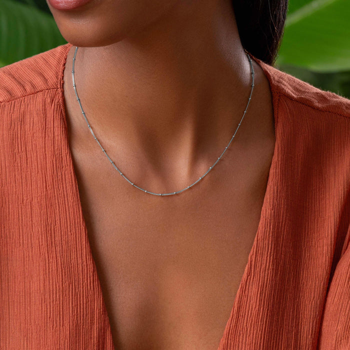 Spiritual Connection Diamond Cut Silver Necklace