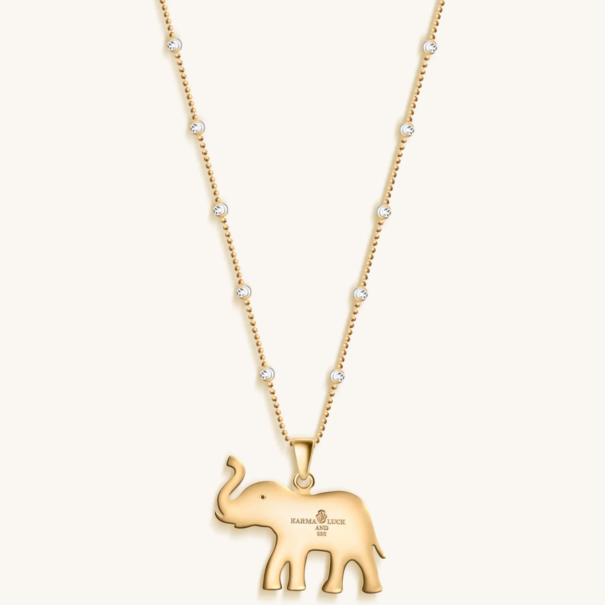 Infinite Wisdom Gold Plated Elephant Pendant Necklace