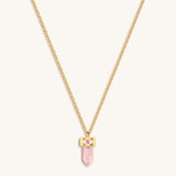 Delicate Guidance Rose Quartz Evil Eye Pointer Necklace