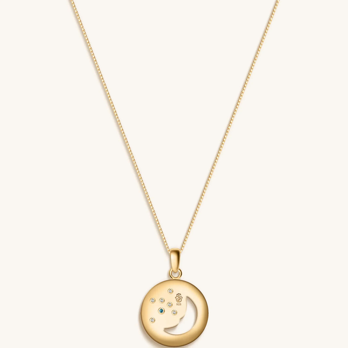 Celestial Impression White Enamel Moon & Stars Necklace