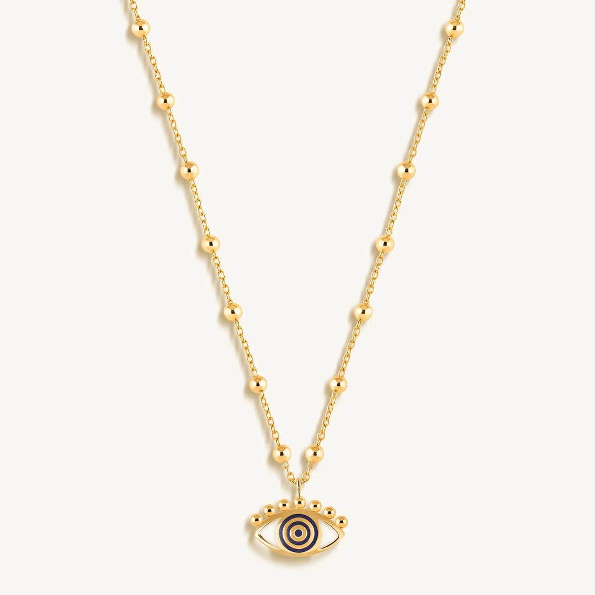 Cheerful Outlook Enamel Evil Eye Pendant Necklace