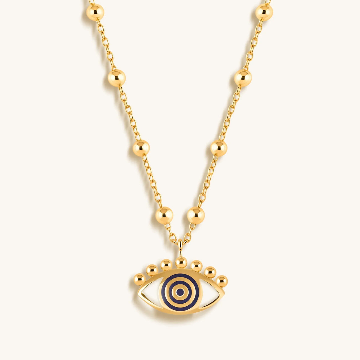 Cheerful Outlook Enamel Evil Eye Pendant Necklace