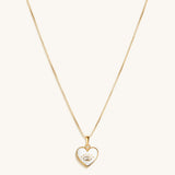 Lovely Light - Evil Eye & Diamond White Enamel Heart Necklace