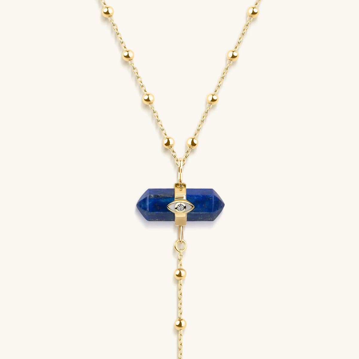 Sacred Integrity Lapis Lazuli Gold Evil Eye Necklace