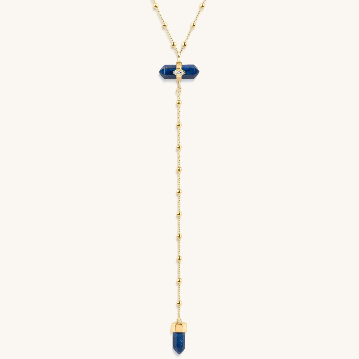 Sacred Integrity Lapis Lazuli Gold Evil Eye Necklace