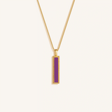 Harmonious Path Amethyst Peace Charm Gold Necklace