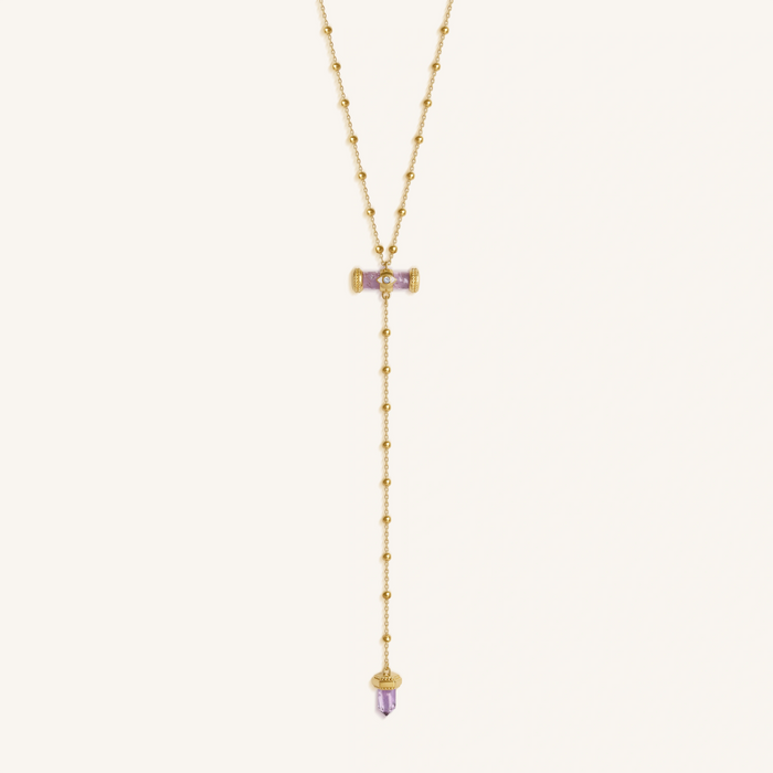 Sacred Remedy Gold Amethyst Evil Eye Necklace