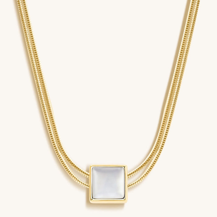 Protect & Balance Mother of Pearl Evil Eye June Birthstone Necklace