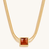 Renew & Energize Garnet Evil Eye January Birthstone Necklace