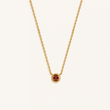 Radiant Shield Garnet January Birthstone Evil Eye Necklace