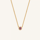 Twilight Guardian Amethyst February Birthstone Evil Eye Gold Necklace
