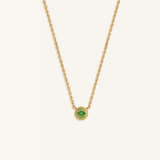 Verdant Vision Peridot August Birthstone Evil Eye Gold Necklace