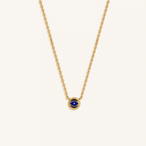 Midnight Horizon Lapis September Birthstone Gold Necklace