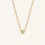 Aurora Whisper Opal October Birthstone Gold Necklace