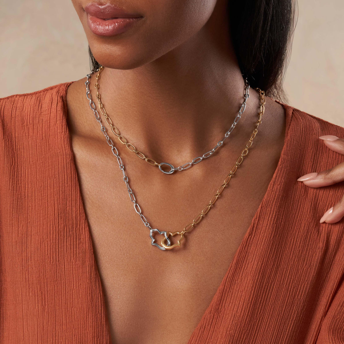 Loyal Link Silver Hamsa Lock