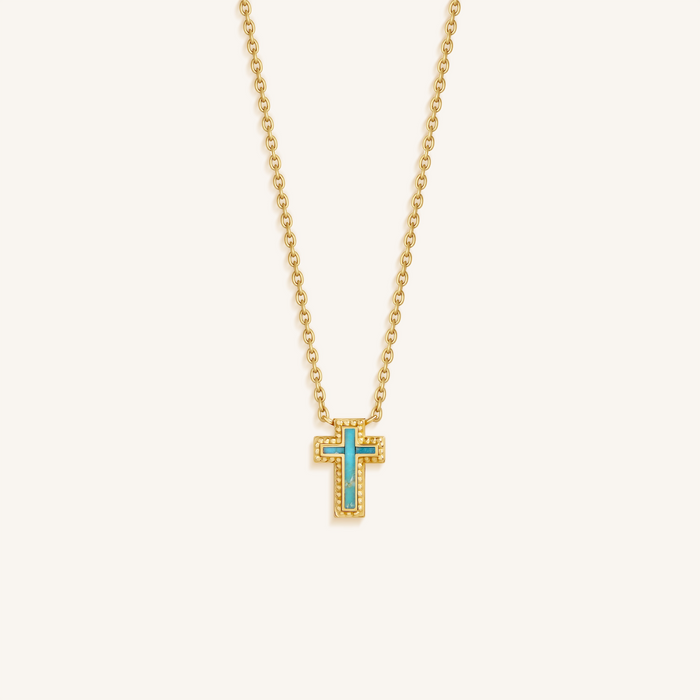 True Path Turquoise Cross Necklace