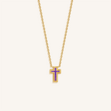 Calm Focus Amethyst Cross Necklace