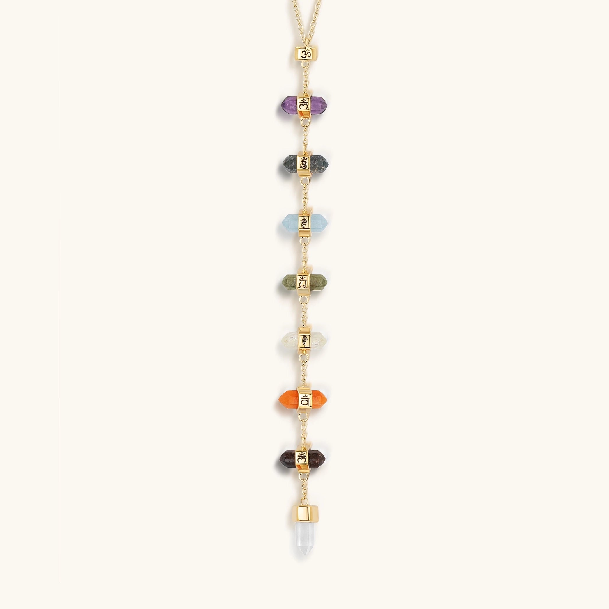 Magical Drops Multi-Stone Chakra Lariat Necklace
