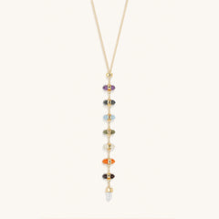Magical Drops Multi-Stone Chakra Lariat Necklace