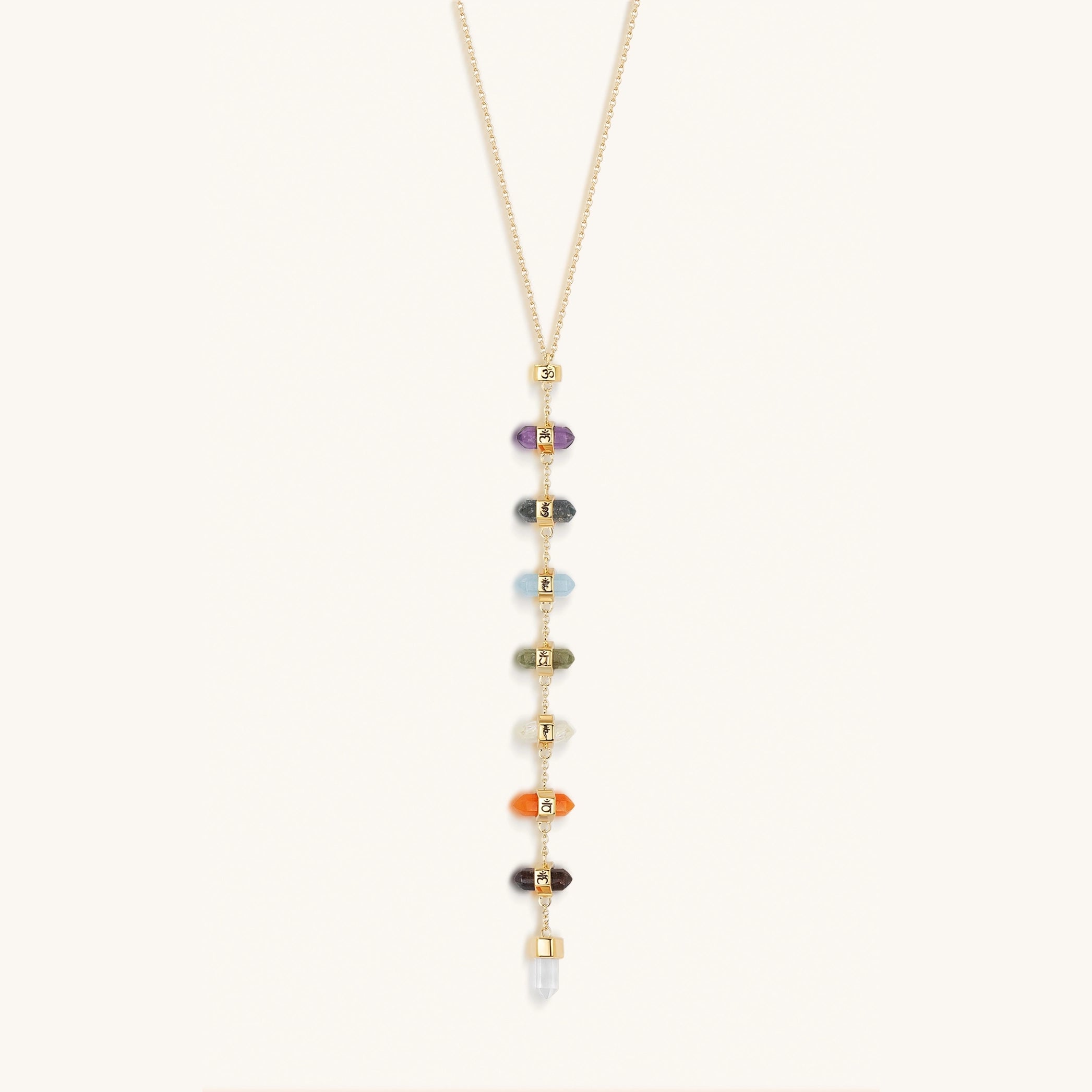 Magical Drops Multi-Stone Chakra Lariat Necklace