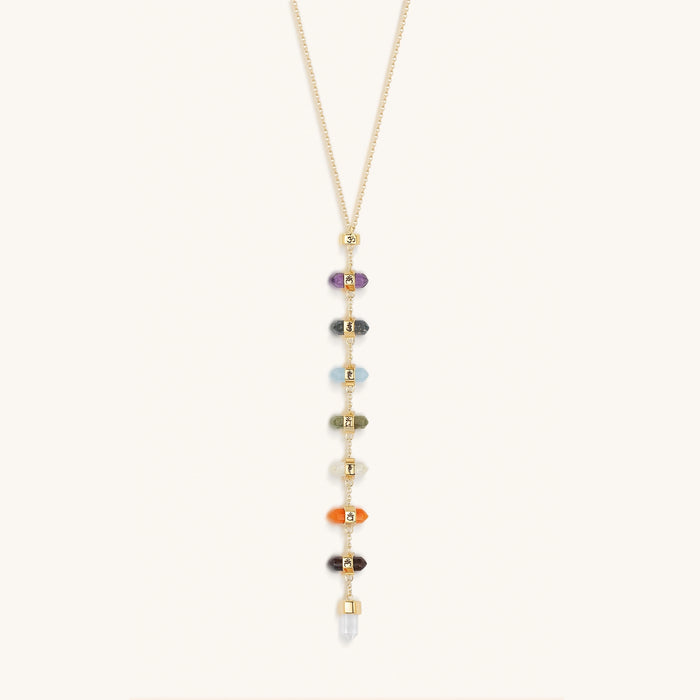 Magical Drops Multi-Stone Chakra Lariat Necklace