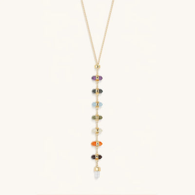 Magical Drops Multi-Stone Chakra Lariat Necklace