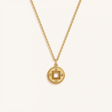 Radiant Fortune Gold Lucky Coin Necklace