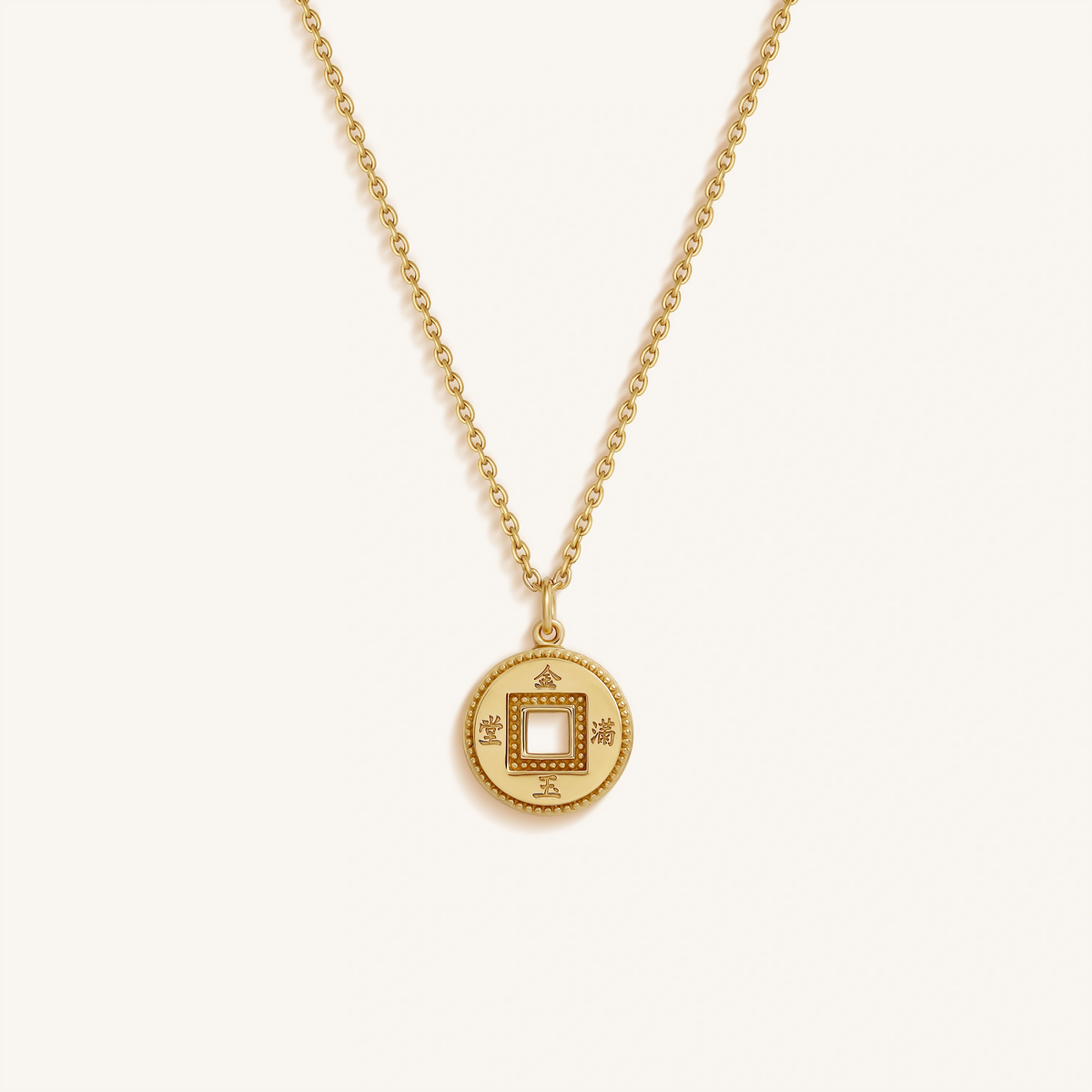 Radiant Fortune Gold Lucky Coin Necklace